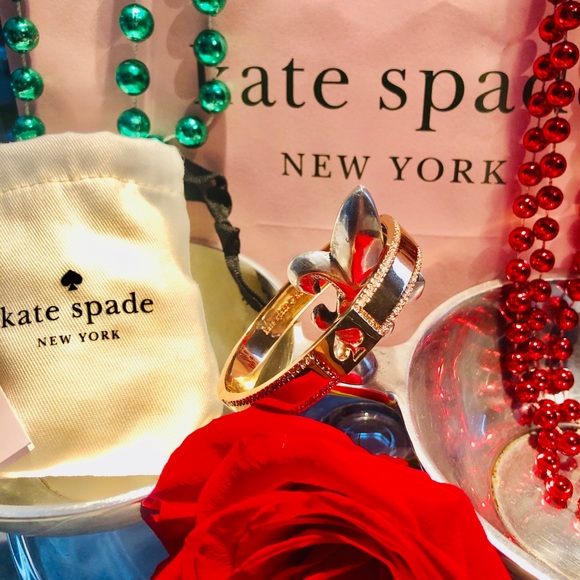 Kate Spade ♠️ New York Pave Rose 🌹 Gold Bangle - Picture 5 of 8